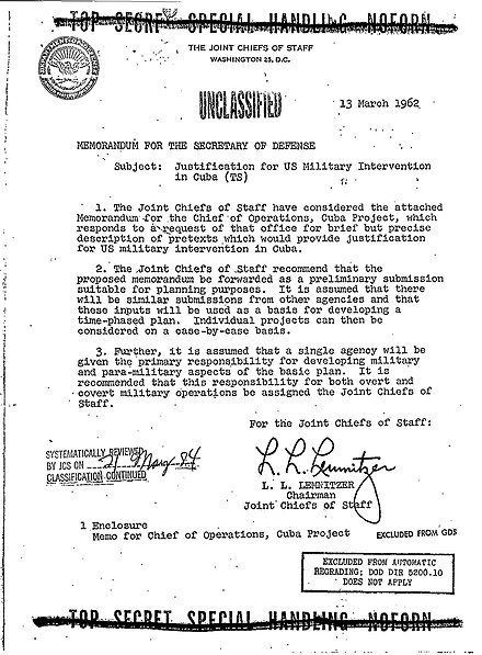 Operasi Northwoods (1962): Rencana Rahasia AS untuk Menyerang Warganya Sendiri